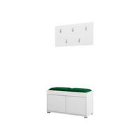 GARDEROBEN-SET Gesita VII - Silberfarben/Weiß, Holzwerkstoff/Kunststoff (84/45/35cm) - MIRJAN24