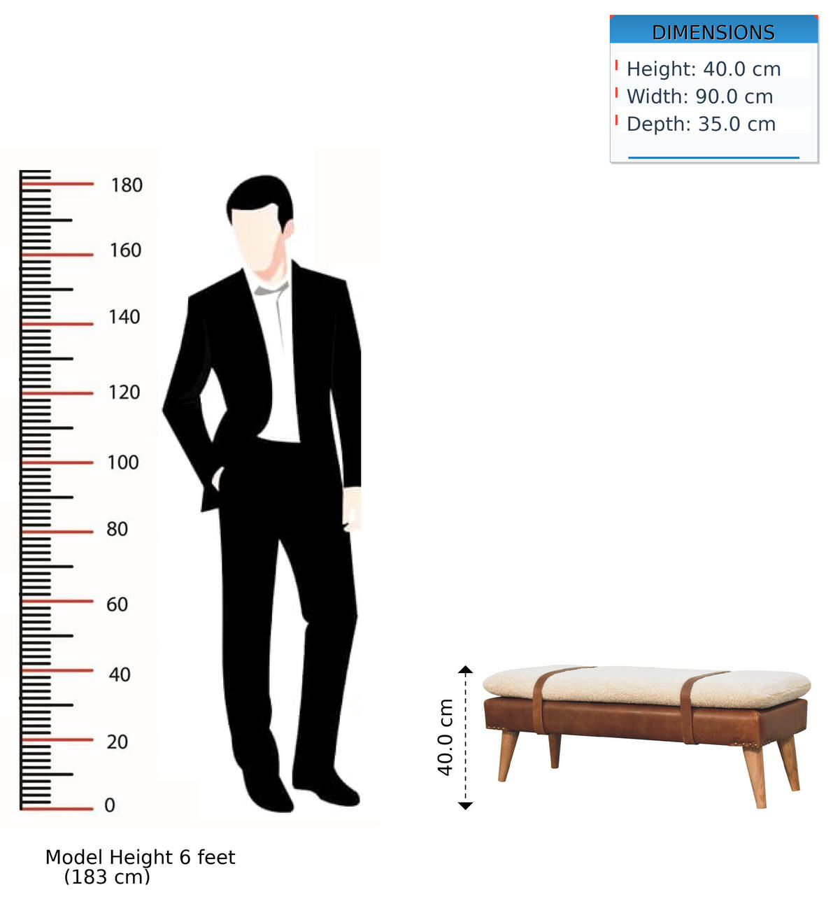 SITZBANK gepolstert - Messingfarben/Braun, Holz/Metall (90/40/35cm) - Artisan Furniture