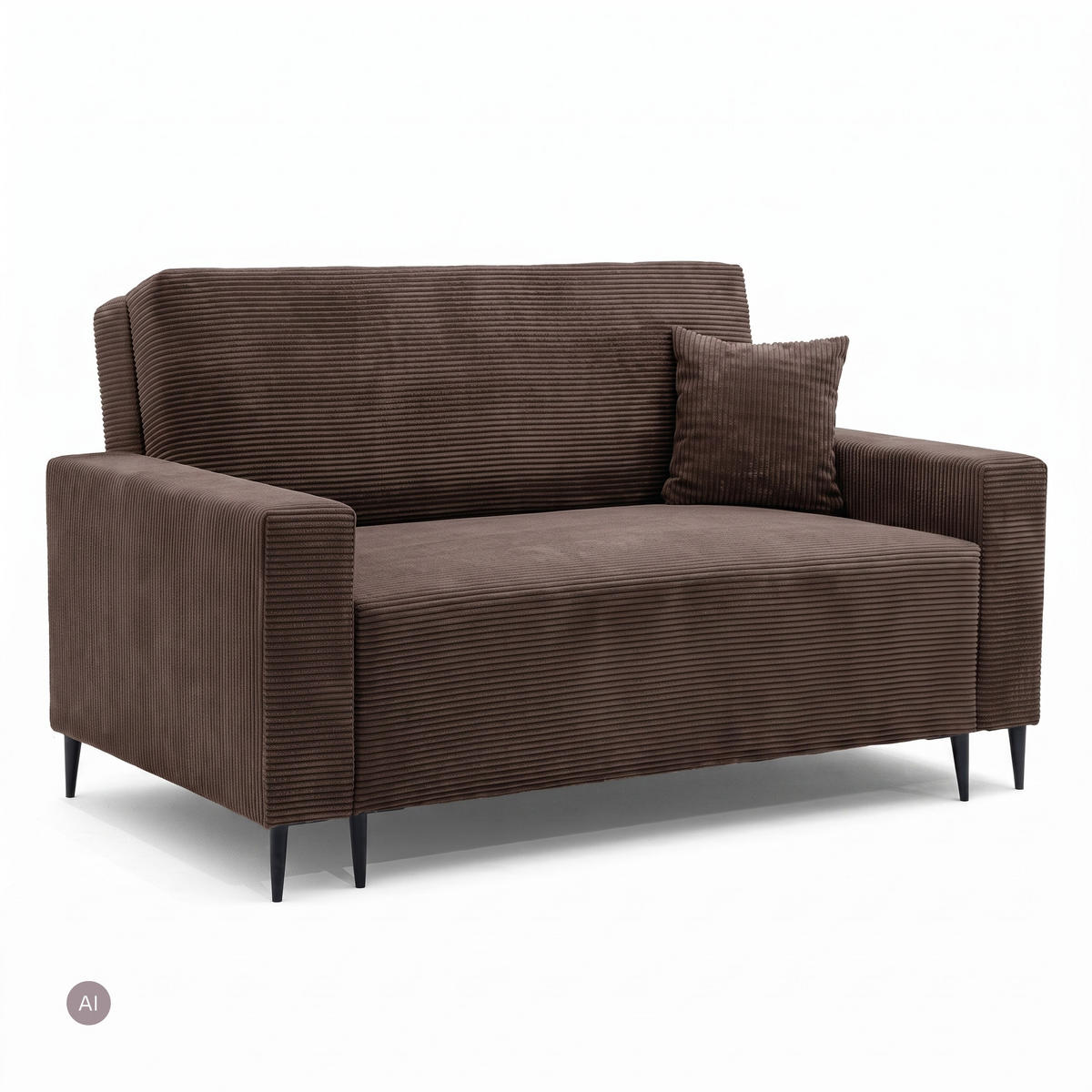 3-SITZER-SOFA EDEL mit Schlaffunktion und Bettkasten, Cordstoff Braun - Schwarz/Braun, Holz/Textil (165/94/100cm) - NACANAPA