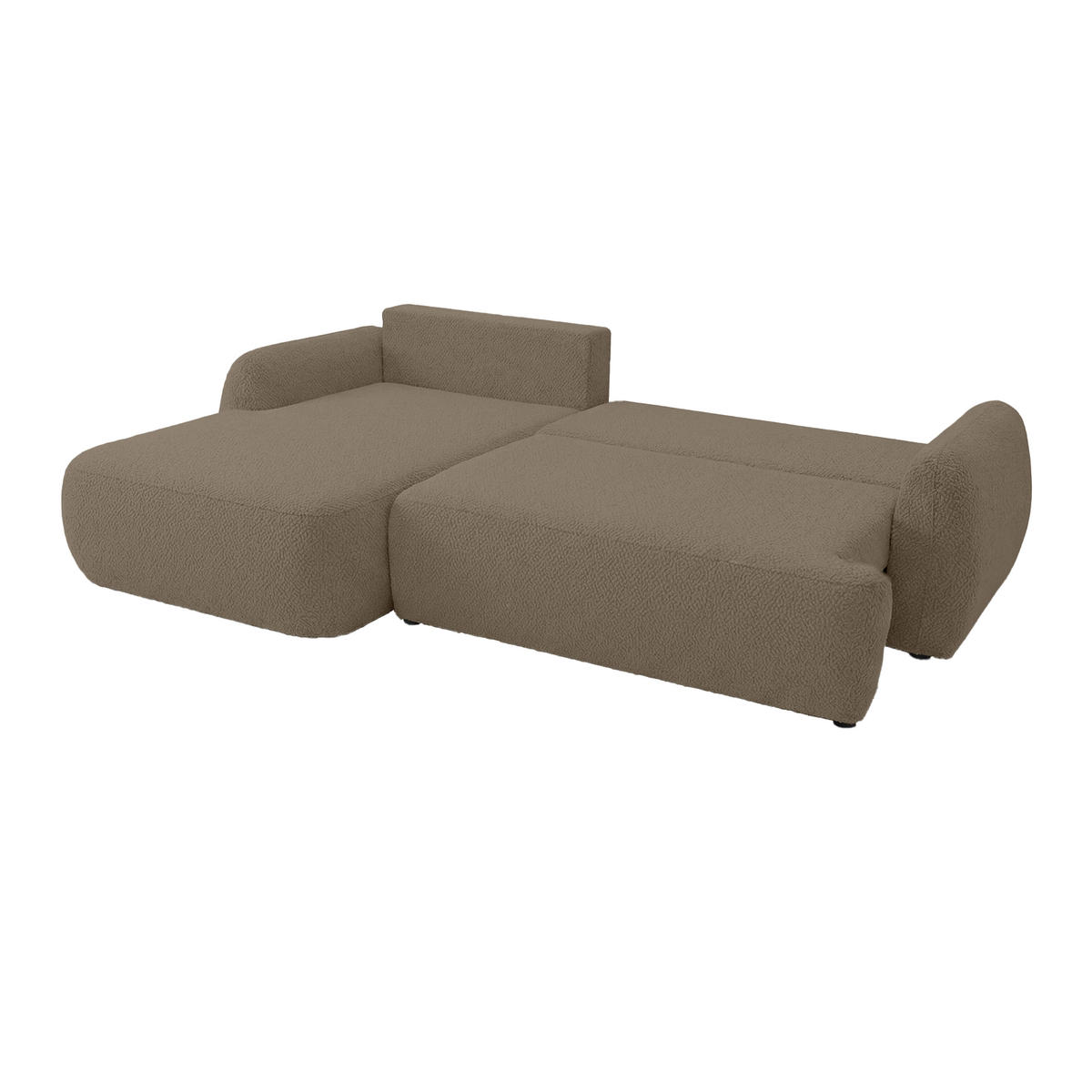 ECKSOFA MUNDUK II mit Schlaffunktion, Taupe - Taupe, Textil (260/184cm) - Fedve