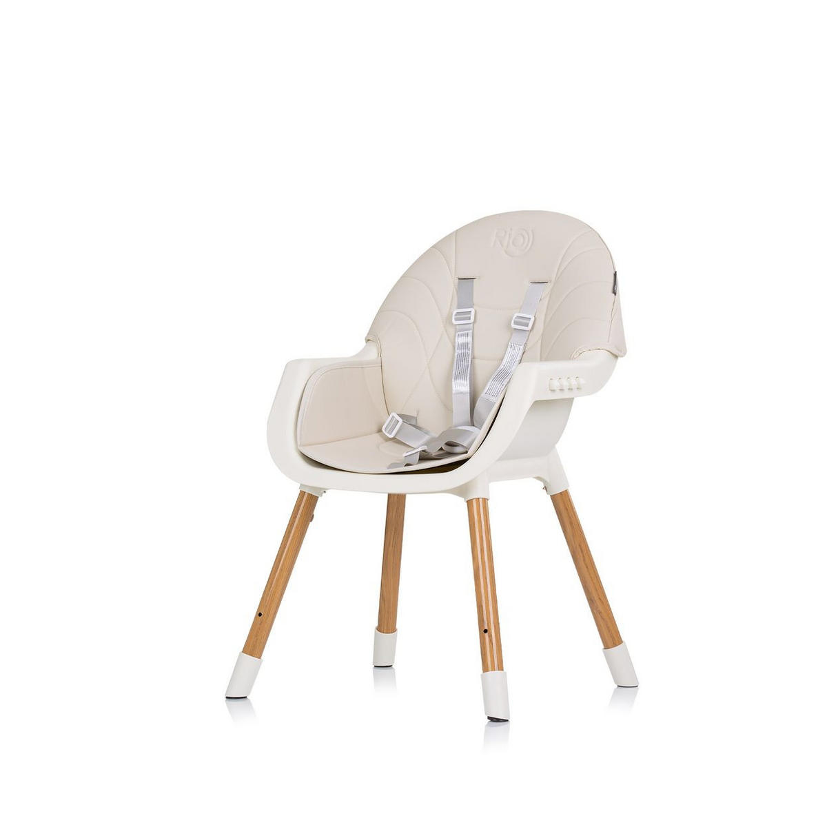 HOCHSTUHL Rio 2 in 1 beige weiß Kinderstuhl rutschfeste Beine 5-Punkt-Gurt - Beige, Metall (61/84/51cm) - Chipolino