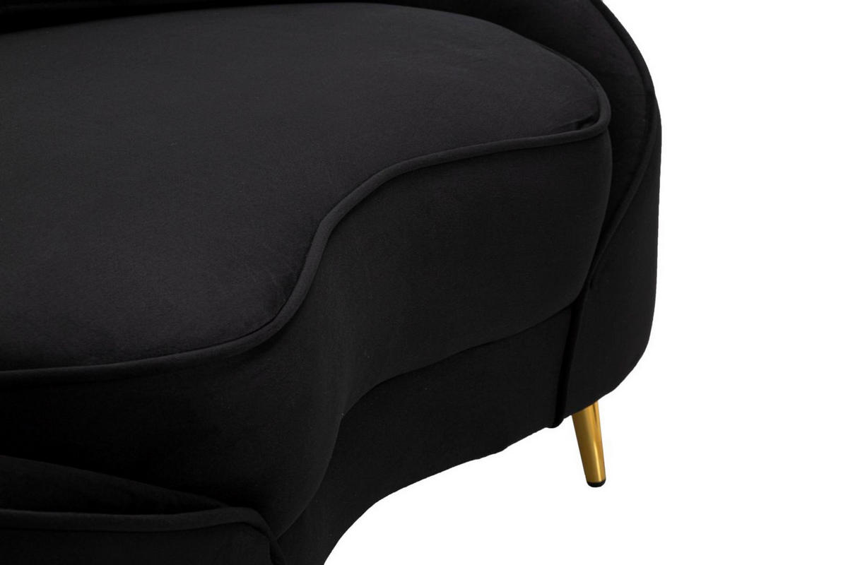 2-SITZER Sofa gepolstert Oslo - Schwarz - Schwarz, Holz/Kunststoff (148/68/84cm) - Pasmara