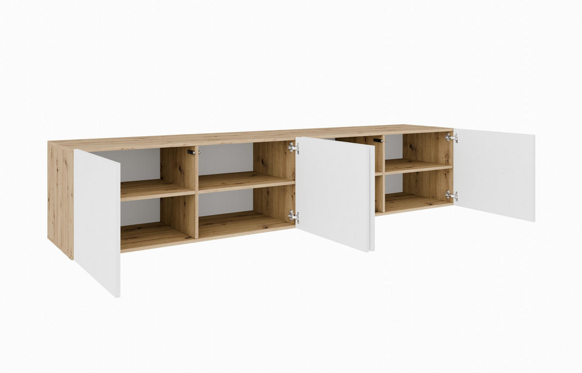 TV-SCHRANK LIO - Eiche Artisan/Weiß, Holzwerkstoff (200/41/40cm) - Meblini