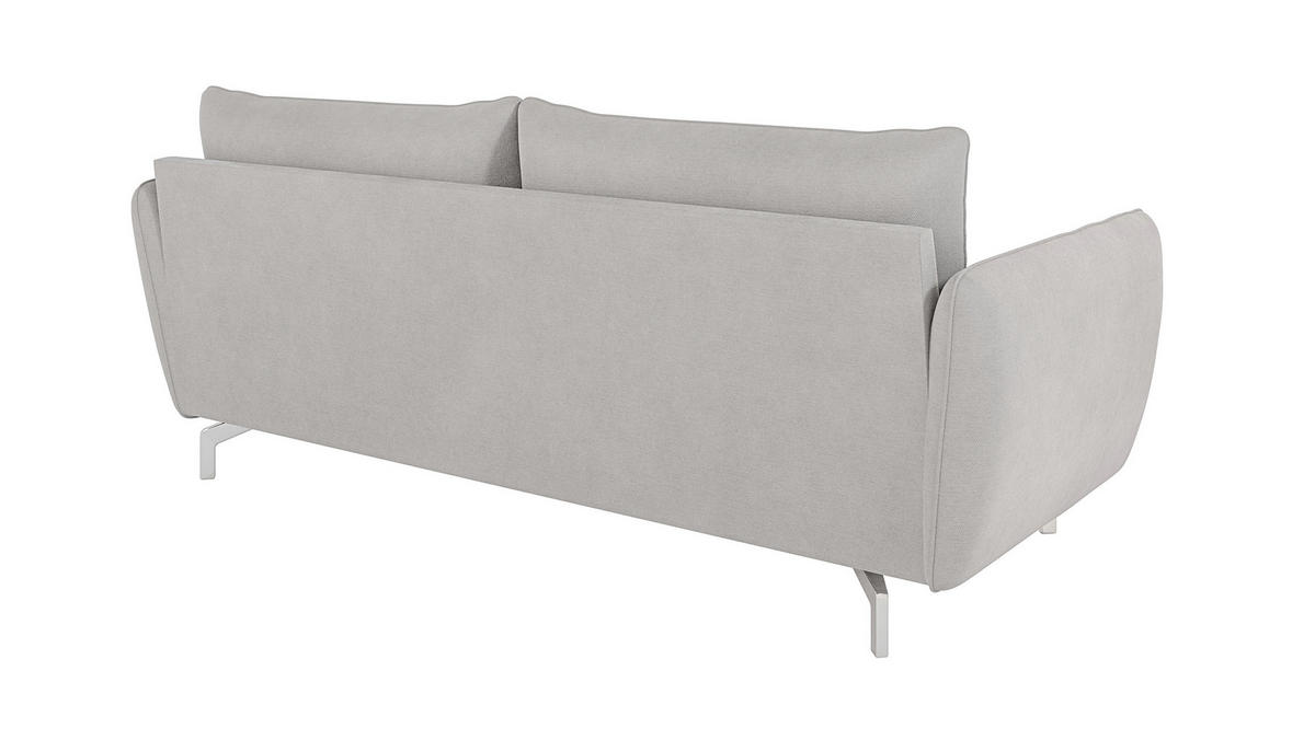 3-SITZER-SOFA Elou Silber Microfaser - Chromfarben/Silberfarben, Holz/Textil (203/87/92cm) - S-Style Möbel