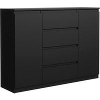 KOMMODE 140 Schwarz 138,5x39x101,5 cm - Schwarz, Holzwerkstoff (138.5/101.5/39cm) - Mobelsta