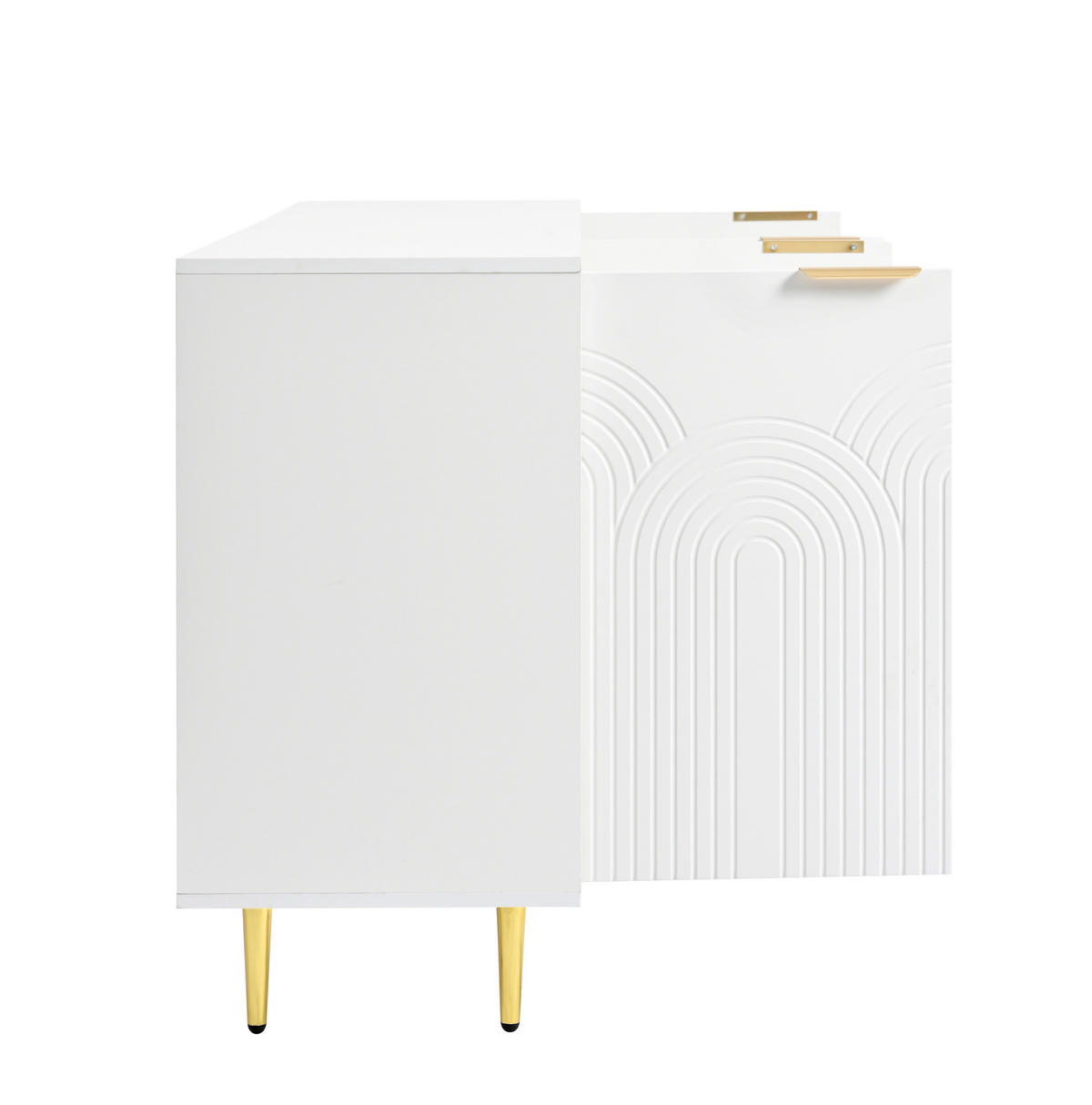 SIDEBOARD 160/80/40 cm Weiß aus MDF und Spanplatte mit Soft-Close-Scharniere - Weiß, Holzwerkstoff (40/80/160cm) - OKMYHOME