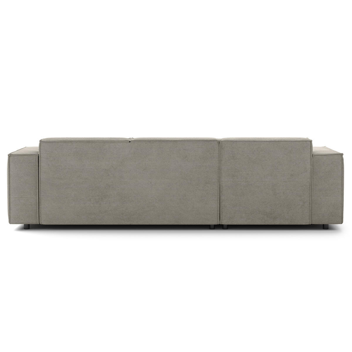 ECKSOFA mit Longchair - Graubraun/Schwarz, Kunststoff/Textil (260/177cm) - home24