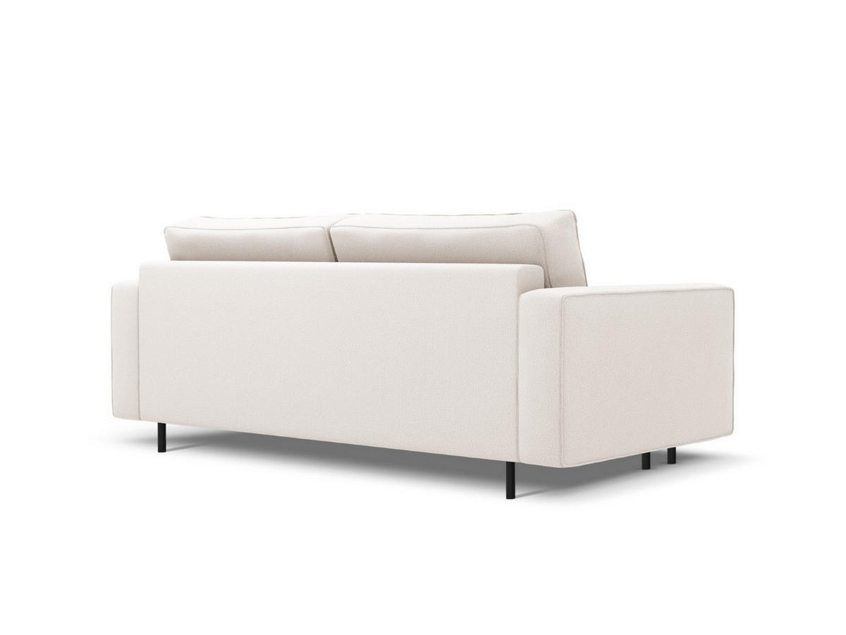 AUSKLAPPBARES-SOFA mit Bettkasten Caro aus strukturiertem Stoff leichtes beige 3 Sitzplätze - Beige, Textil (97/93/236cm) - Micadoni
