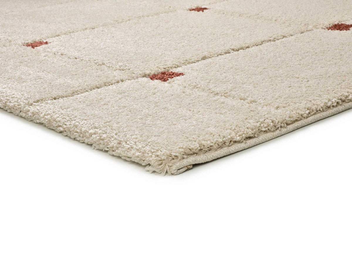 HOCHFLORTEPPICH beige und terrakotta Brenda 60/120 cm - Beige/Terracotta, Naturmaterialien/Textil (60/120cm) - Atticgo