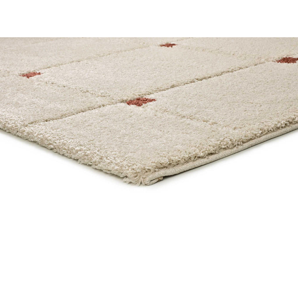 Thumbnail - Atticgo Hochflorteppich, Beige, Terra cotta, Textil, Grafikmuster, Rechteckig, 60x120 cm, Oeko-Tex® Standard 100, für Fu...