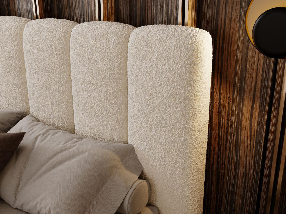 POLSTERBETT Imperial 180x200 Bouclé-Stoff Creme - Creme, Textil (180/200cm) - Graingold