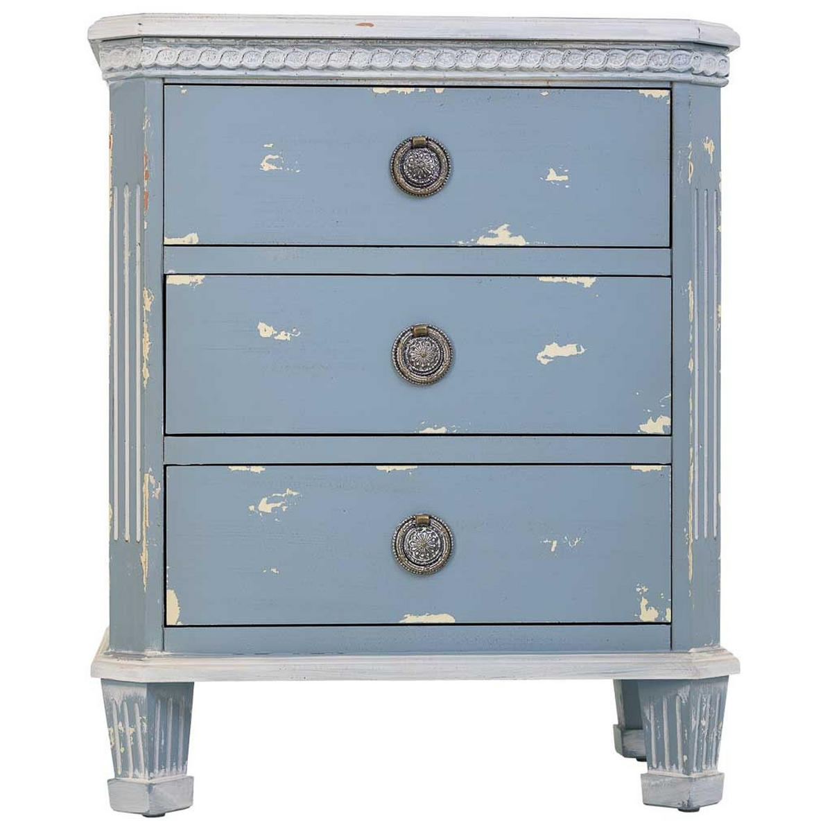 NACHTTISCH aus Holz, blau, 50x35x60cm - Blau, Holz (50/60/35cm) - Wanderlust