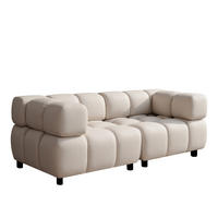 SOFA 3-Sitzer Modular, Couch, Veloursstoff Bluvel, Creme, Bolla - Creme, Holz (192/71/96cm) - Kaiser Möbel