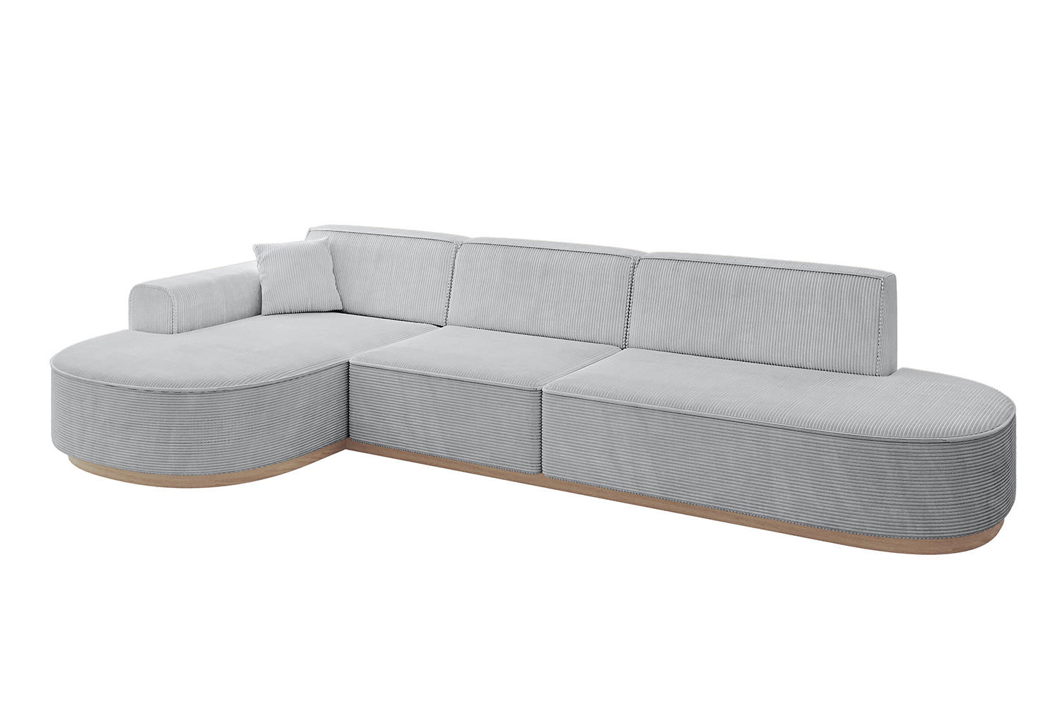 ECKSOFA Ottomane Links MARI-L2-v1 - 328x171x83 cm Grau Cord - Grau, Holzwerkstoff/Textil (328/171cm) - ALTDECOR
