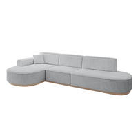 ECKSOFA Ottomane Links MARI-L2-v1 - 328x171x83 cm Grau Cord - Grau, Holzwerkstoff/Textil (328/171cm) - ALTDECOR