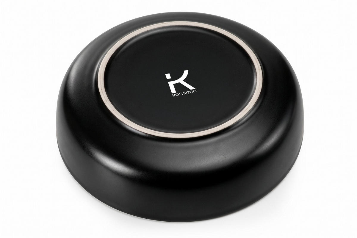 TELLER-SET VICTO 6-tlg Suppenteller, matt schwarz - Schwarz, Keramik (18cm) - KONSIMO®