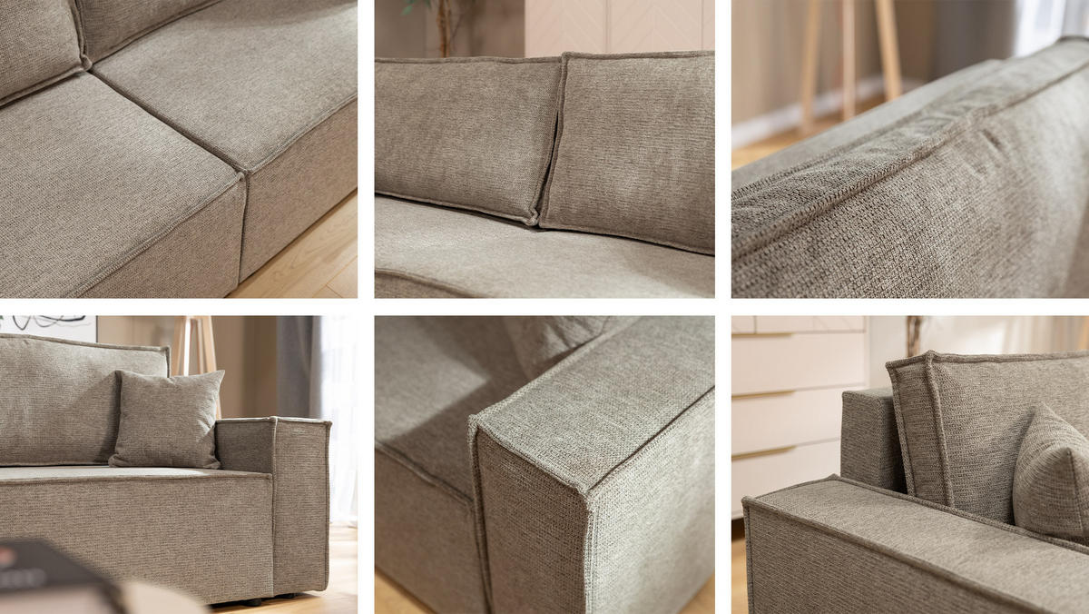 SCHLAFSOFA Karl - Schwarz/Naturfarben, Holz/Kunststoff (245/82/90cm) - MIRJAN24