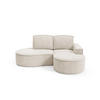ECKSOFA Flow Hellbeige, mit Kissen in Curio Stoff, rechte seite - Creme, Holzwerkstoff/Textil (210/157cm) - Bettso