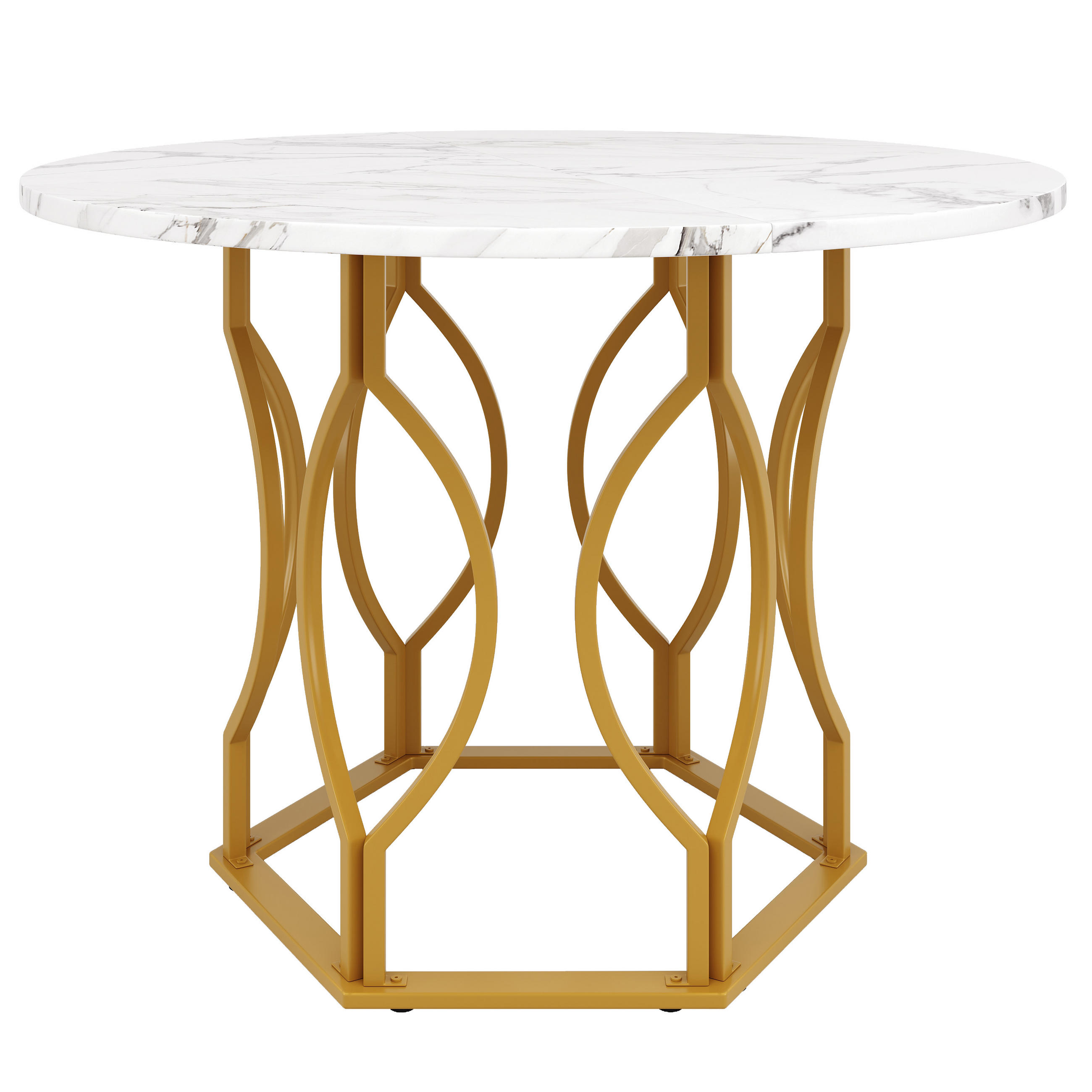 ESSTISCH Goldfarben 100/100/76 cm - Goldfarben, Holz (100/100/76cm) - PANGIVO