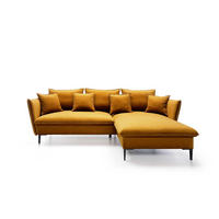 ECKSOFA Rossa Honig, mit Schlaffunktion und Kissen Links - Honig, Holzwerkstoff (258/167cm) - Bettso