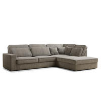 ECKSOFA Kirou Braun Chenille-Stoff - Rechts Seite - Schwarz/Braun, Holz/Holzwerkstoff (311/225cm) - Maison de Reve