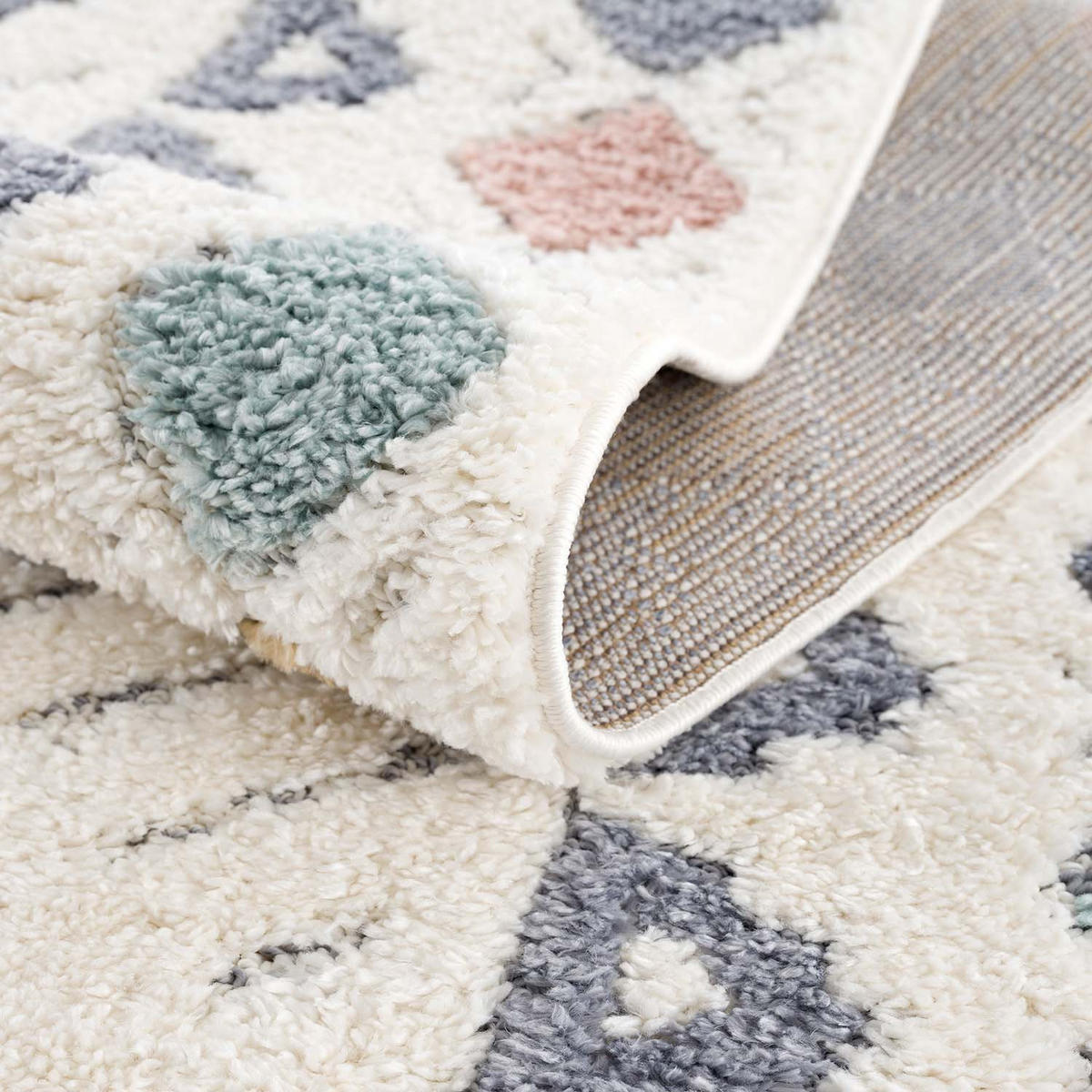 HOCHFLOR-TEPPICH Focus 3034 Multi 200 cm Rund - Multicolor/Creme, Textil (200/200cm) - carpet city
