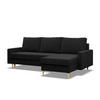 ECKSOFA Blank schwarz - Schwarz, Textil (223/140cm) - SIMKAM Furniture