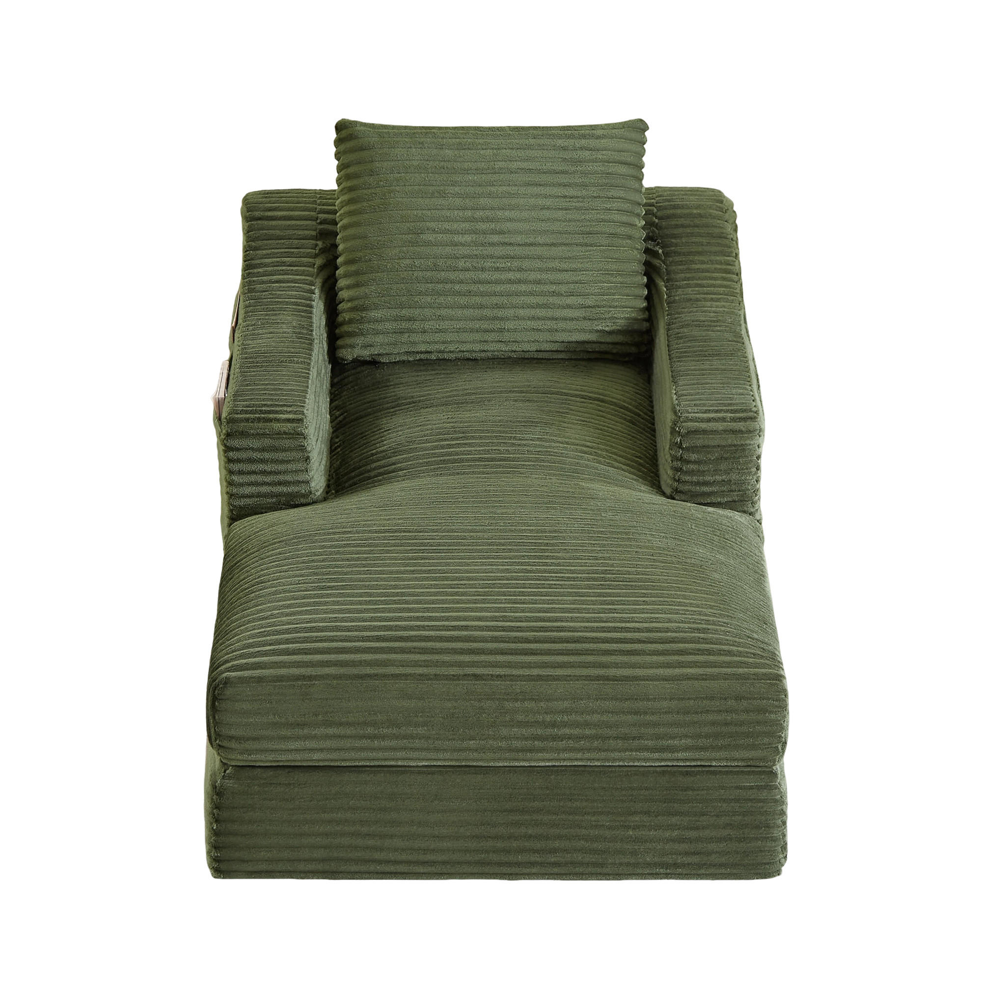 SOFAELEMENT 160/100/85 cm Grün Cord mit Aufbewahrungstasche - Grün, Textil (162/68/100cm) - Oxeza
