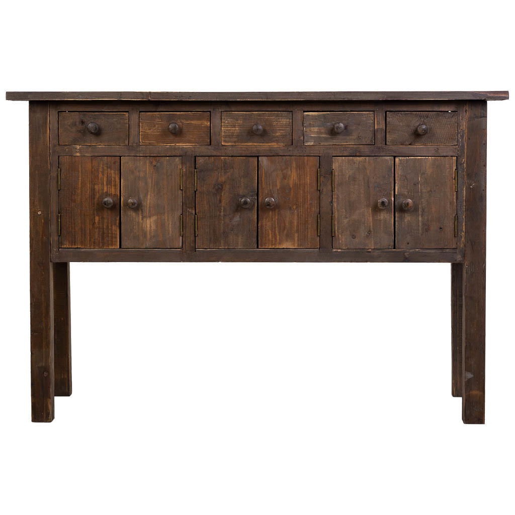 SIDEBOARD mit 5 Schubladen und 6 Türen 120x43x80 cm Braun - Braun, Holz (120/80/43cm) - Wanderlust
