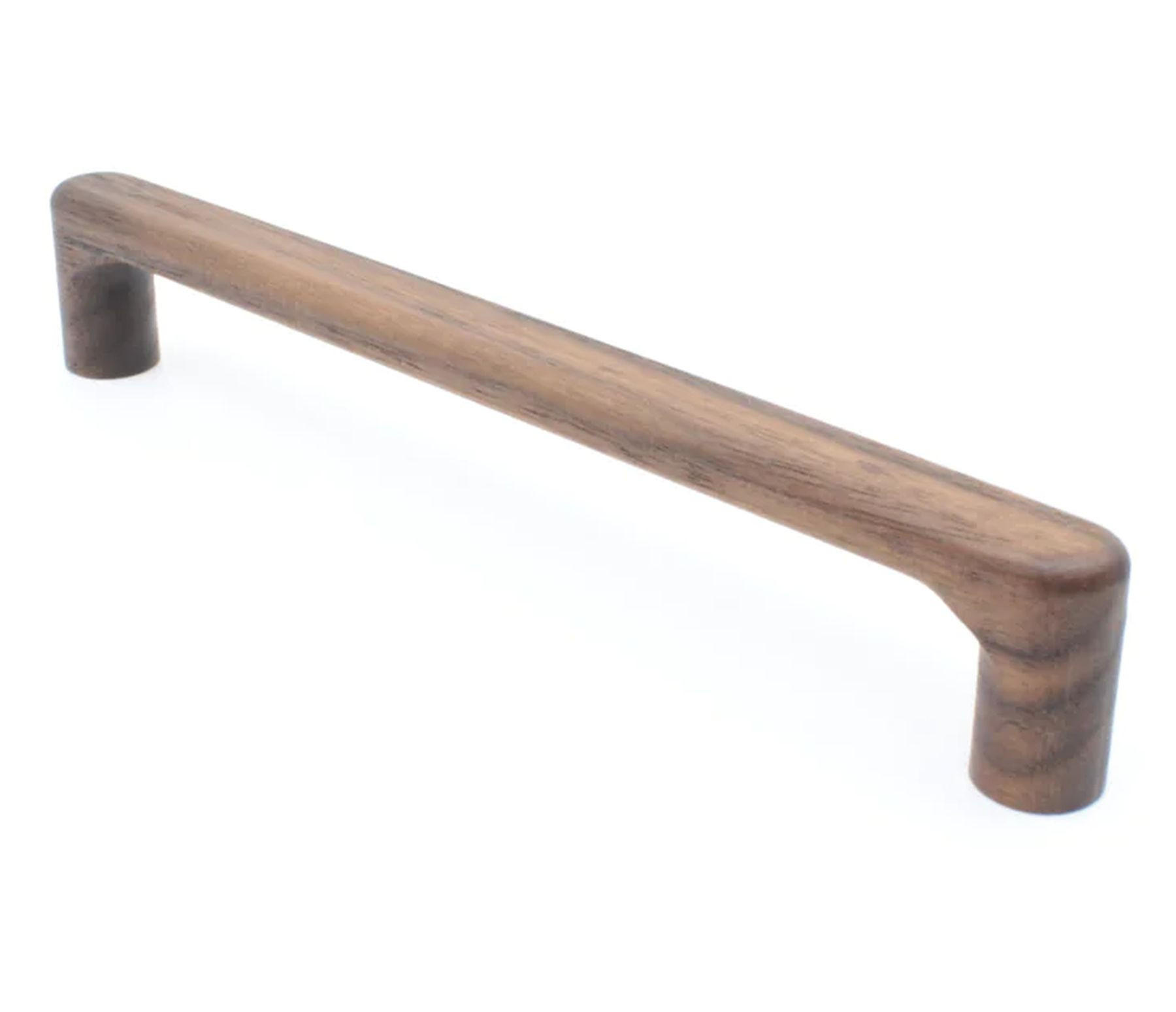 MÖBELGRIFF BA 128mm, Holzgriff Nussbaum massiv, Schrankgriff - Naturfarben, Holz (1.4/2.8/14.2cm)