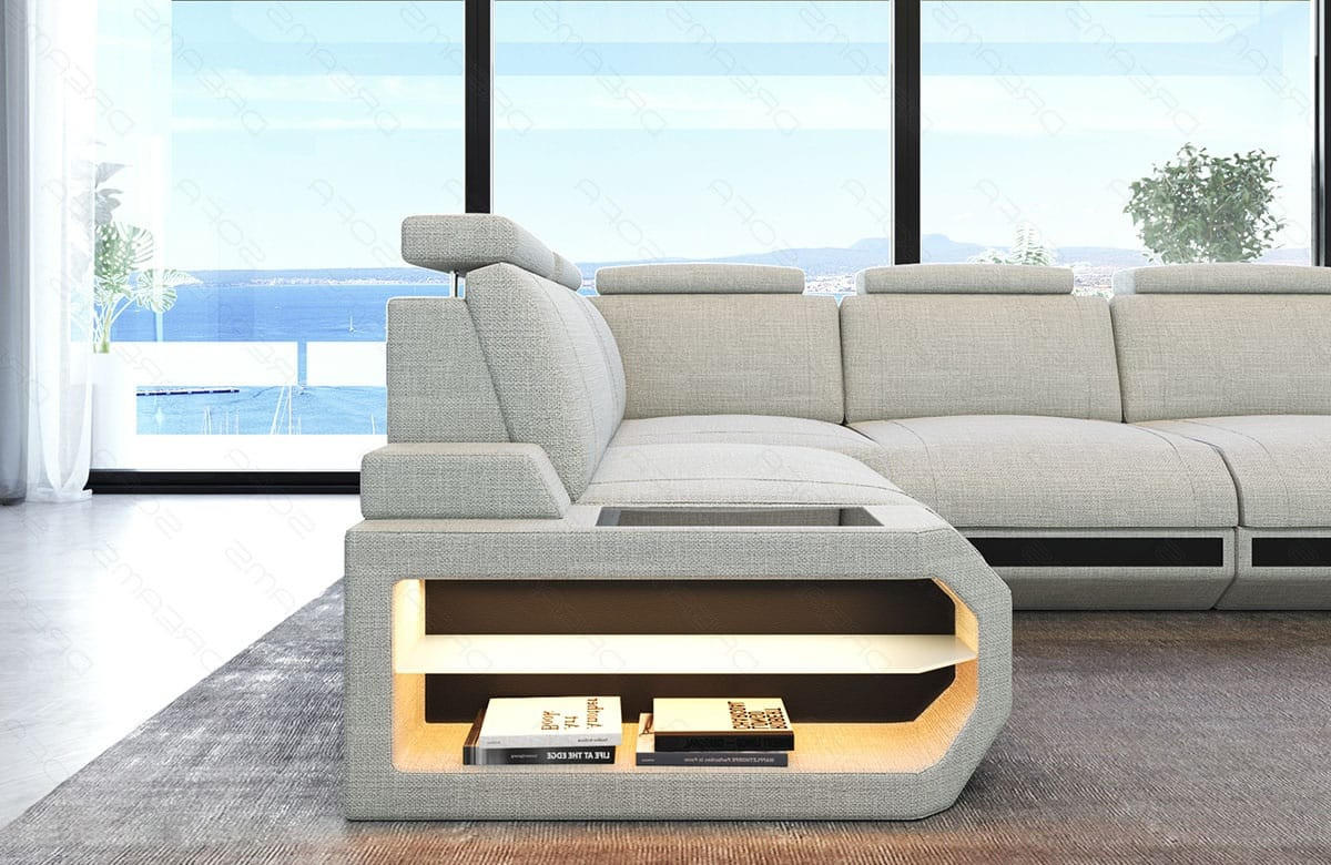 ECKSOFA Siena Elfenbein Schwarz Strukturstoff - Creme, Kunststoff (272/272cm)