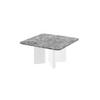 COUCHTISCH quadratisch Marmor dunkel Weiß Hochglanz 80/80/50 cm - Weiß Hochglanz/Grau, Holzwerkstoff (80/80/50cm) - designimpex