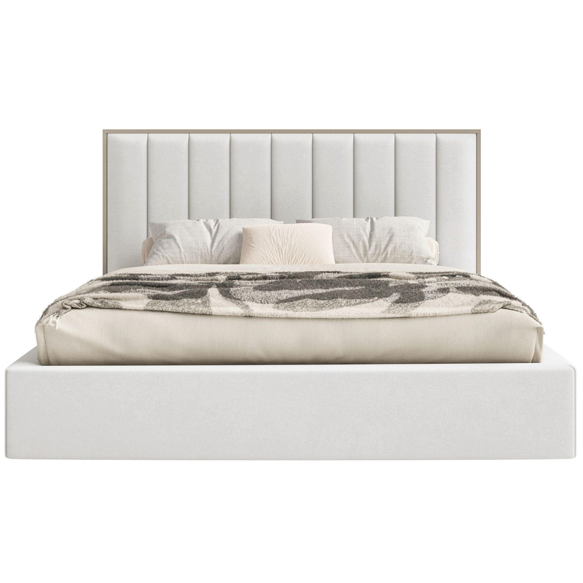 POLSTERBETT Togents Weiß mit Veloursbezug, Bettkasten und LED, 160x200 cm - Weiß, Textil (160/200cm) - Selsey