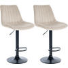 BARHOCKER 2er Set Samt Creme - Creme, Textil/Metall (49.5/91/50cm) - CLP