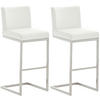 BARHOCKER 2er Set Lederlook Weiß - Weiß, Textil/Metall (42/104/48cm) - CLP