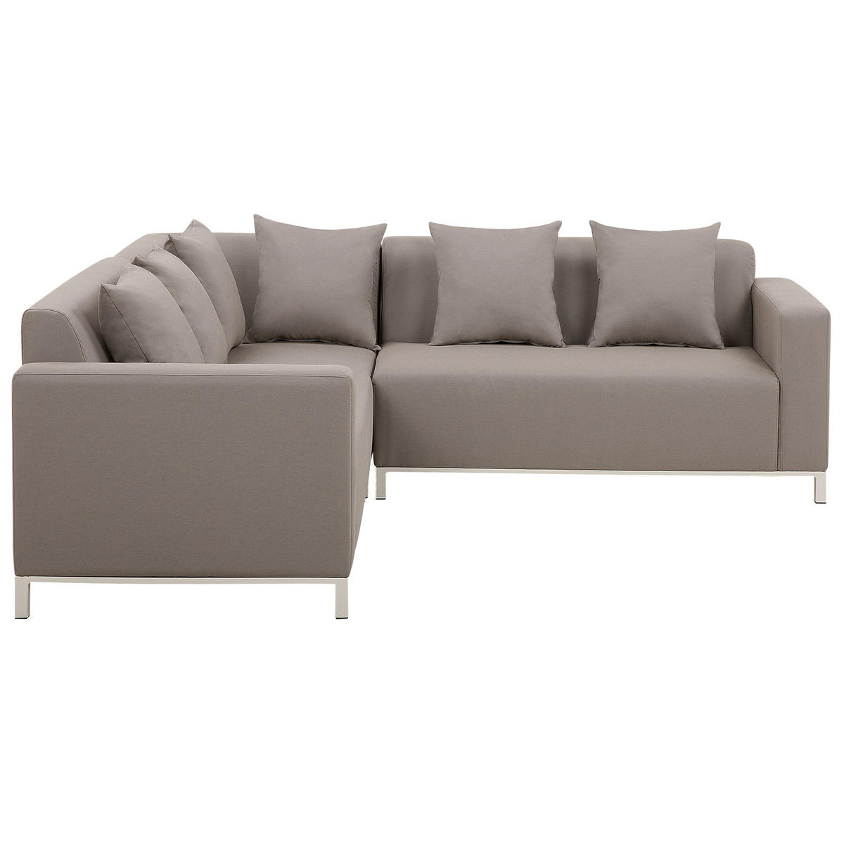 LOUNGE SET 5-Sitzer cremeweiß linksseitig modular Belize - Creme, Textil - Beliani