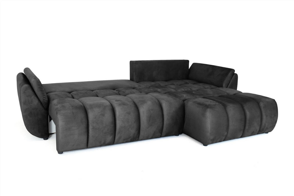 ECKSOFA Collin Mit Schlaffunktion - Dunkelgrau, Holzwerkstoff/Textil (185/280cm) - Fun Möbel