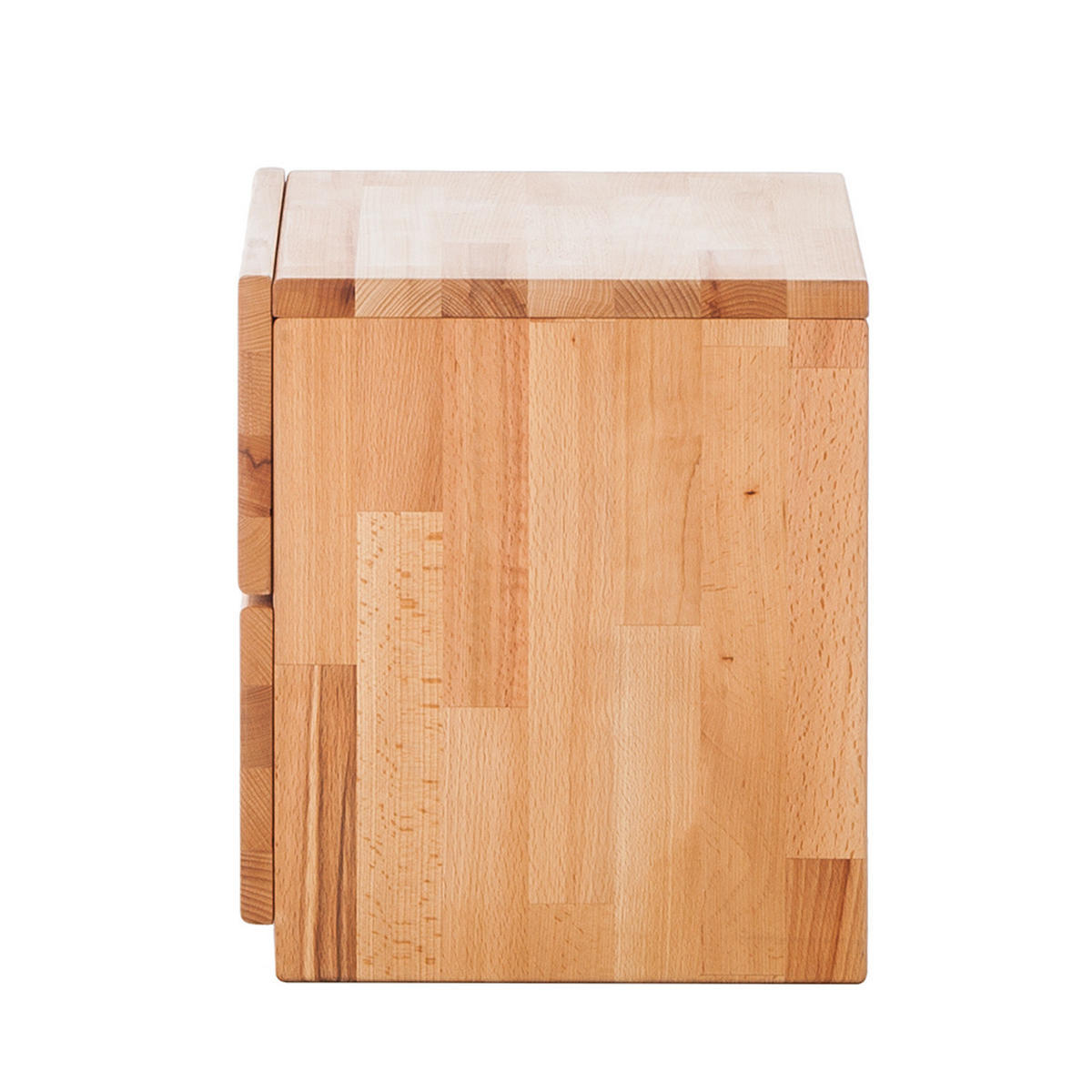 NACHTKOMMODE - Kernbuche massiv - geölt - Naturfarben, Holz (40/37/33cm) - home24