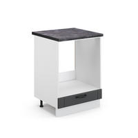 HERDUMBAUSCHRANK Fame-Line Anthrazit Landhaus 60 cm, AP Anthrazit - Anthrazit/Weiß, Holzwerkstoff (60/82/60cm) - Vicco
