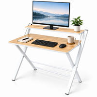 SKRIVBORD Vitt hopfällbart - Vit, Träbaserade material/Metall (56/70/82cm) - Relaxdays