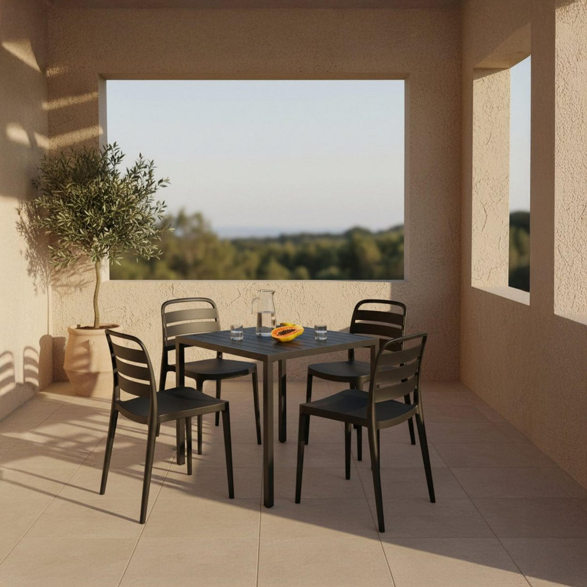 STUHL FÜR DRAUSSEN Zira Grau 42 cm x 80 cm - Grau, Kunststoff (42/80/52cm) - Klast Home