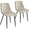 STUHL 2er Set Monroe 48 x 59 x 82 5 cm creme - Creme, Kunststoff (48/82.5/59cm) - tectake