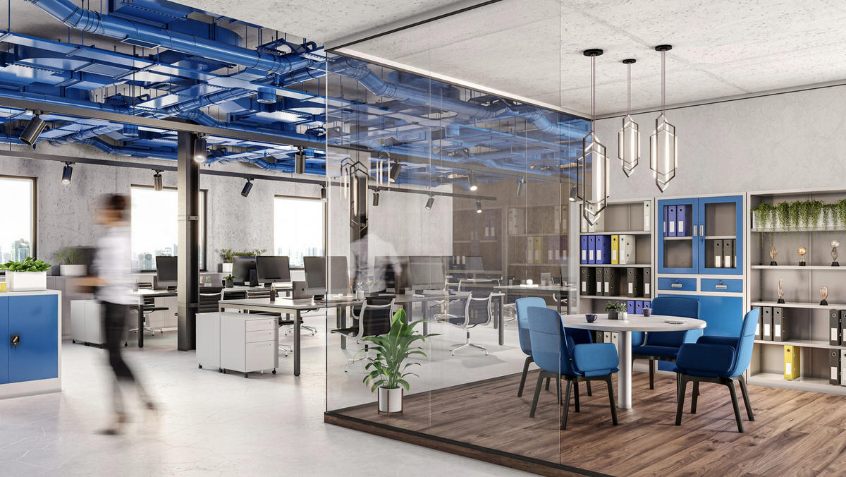 AKTENSCHRANK JAN H - Blau/Grau, Metall (90/195/40cm) - Jan Nowak