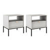 2ER-SET Nachttische mit 1 Schublade & 1 Ablage - Grau - LIOUBA - Hellgrau, Holz (54/56/39cm) - Pascal Morabito