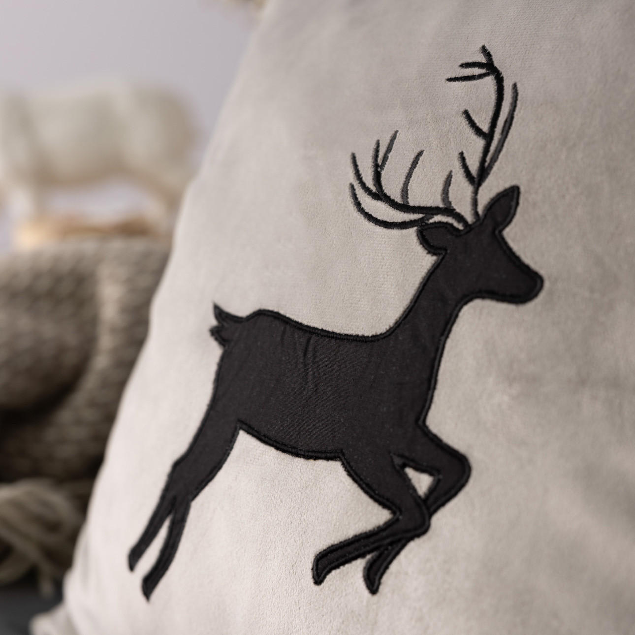 KISSENHÜLLE Midnight Stag 43x43 cm - Grau, Textil (43/1cm) - Dekoria