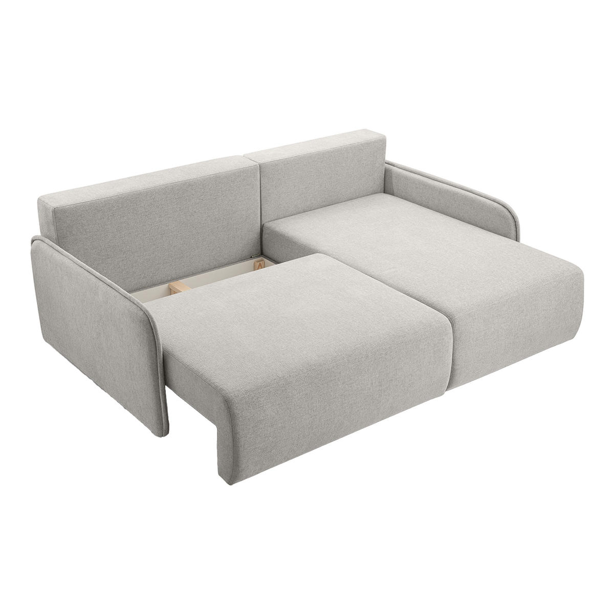 ECKSOFA BLIKO mit Schlaffunktion, Hellgrau - Hellgrau, Textil (198/150cm) - Fedve