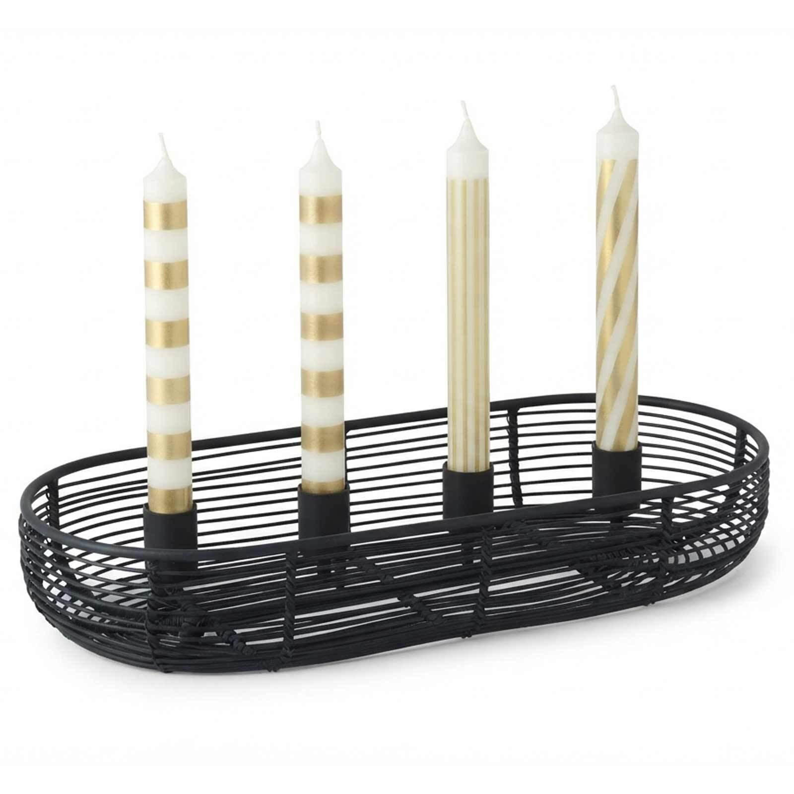 ADVENTSKRANZ INKL. KERZEN Christmas Chic schwarz 28,5 x 12 cm - Schwarz, Metall (6cm) - Villeroy & Boch