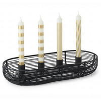 ADVENTSKRANZ INKL. KERZEN Christmas Chic schwarz 28,5 x 12 cm - Schwarz, Metall (6cm) - Villeroy & Boch