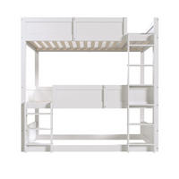 ETAGENBETT Kinderbett 90/200 cm aus Kiefer mit 3 Schlafplätzen Weiß - Weiß, Holzwerkstoff (90/200cm) - Modenvie