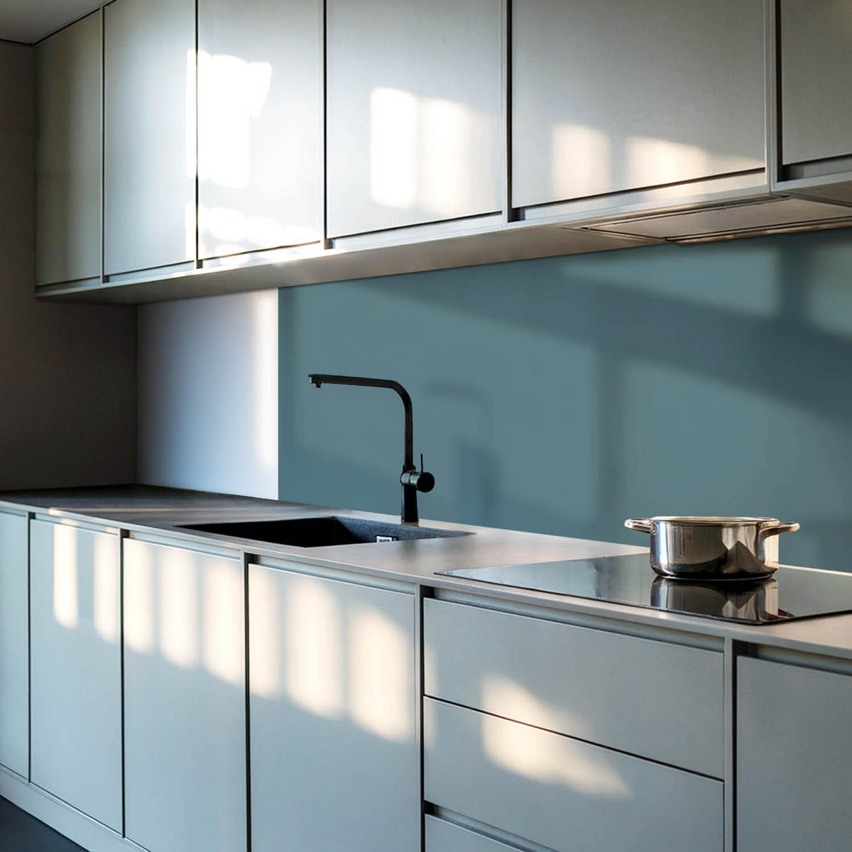 WANDPANEEL 4x 50x50 cm selbstklebend Pellaro - Petrol, Kunststoff (50/1.6/50cm) - Wallfluent